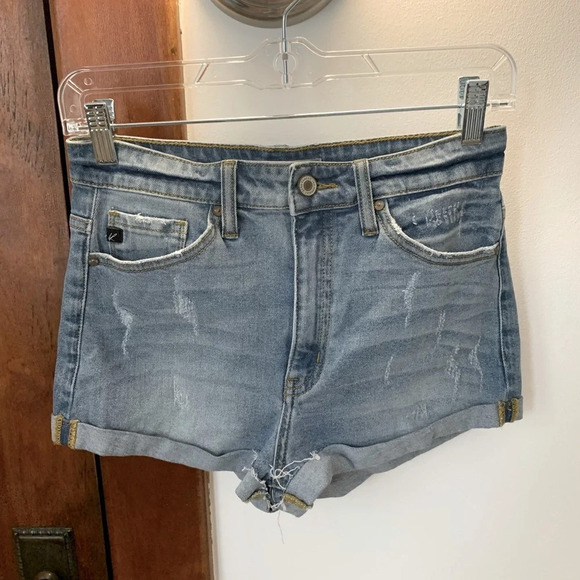 KanCan Distressed Denim Shorts - Picture 1 of 6